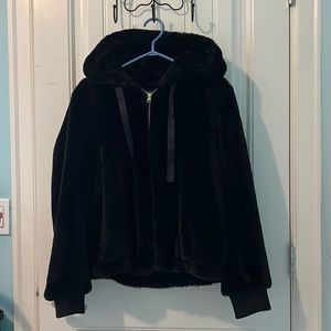 FOREVER 21 Soft Faux Fur Zip-up Hoodie